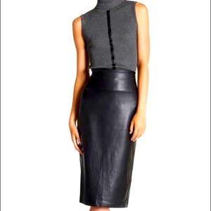 Catherine Faux Leather Pencil skirt
